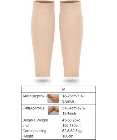 Mrisata 20-30mmHg Calf Compression Sleeves for Men & Women | Support for Varicose Veins Shin Splints Edema & Recovery | Footless Compression Socks - Flesh Color - Buy Online on GoSupps.com