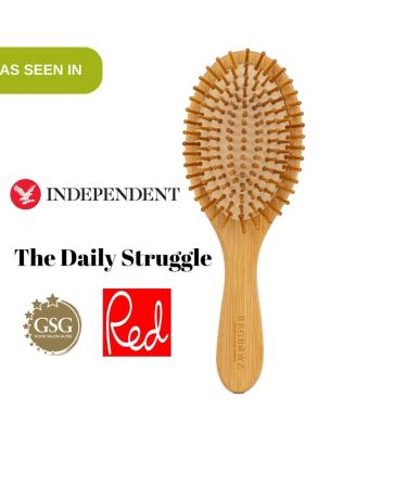 Regrowz Bamboo Paddle Hair Brush with Round Bristles - Detangling & Scalp Massage - Eco-Friendly & Unique - Buy Online on GoSupps.com