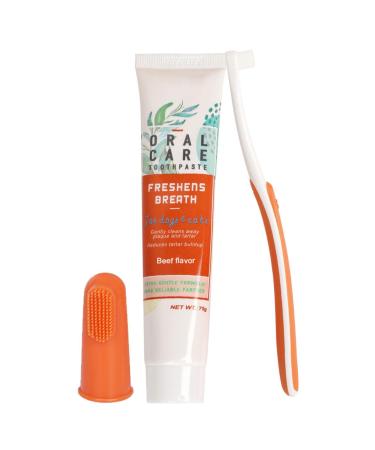 Dental care brushes toothpaste and finger brush for cats finger brush for teeth and toothpaste of dogs tooth and gum care for pets toothbrush set for cats and dogs 1 piece (1 pack)