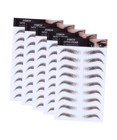 Balacoo 5pcs Eyebrow Stickers Black Stickers Authentic Eyebrows Makeup Brow Sticker Miss Natural Blush