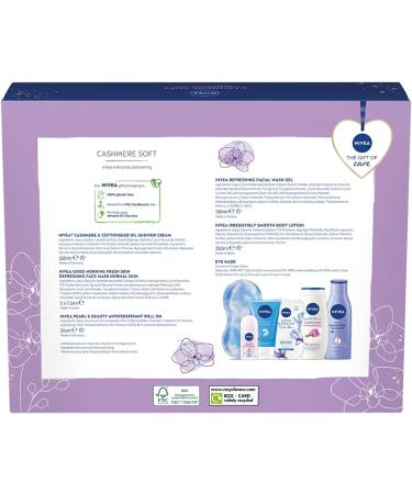 NIVEA Cashmere Soft Gift Set (6 Pieces) Relaxing and Refreshing NIVEA Gift Set Includes Shower Cream Face Wash Face Mask Body Lotion and More Gifts for Women - Buy Online on GoSupps.com