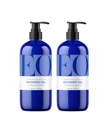 EO Shower Gel Body Wash 16 Ounce (Pack of 2) Lavender Organic Plant-Based Skin Conditioning Cleanser with Pure Essentials Oils