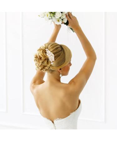 5-Piece Pearl Hair Accessories Set | Bridal Hair Combs & Gold Pearl Hairpins for Wedding - Elegant Bride Headdress - Buy Online on GoSupps.com