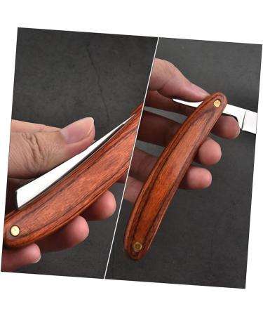 WOONEKY Men's Razor - Manual Wooden Handle Rustproof Steel | Best Trimming Tool for Hairdressers & Home Use - Buy Online on GoSupps.com