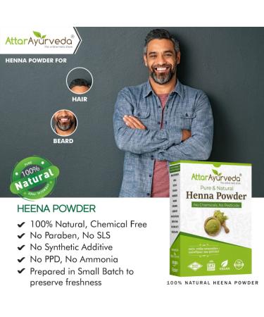 Buy Attar Ayurveda Natural Henna Powder for Hair Color & Growth - 100% Natural No Chemicals 200GM - Reduce Hair Fall - Buy Online on GoSupps.com