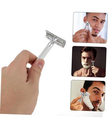 Gleavi Manual Double Edge Razor - Traditional White T Face Razor | Set of 2 | Adjustable Zinc Alloy | Old-Fashioned Grooming - Buy Online on GoSupps.com