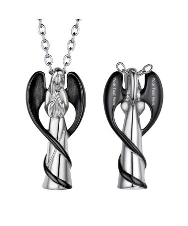 Prosteel urn chain personalized cross/maria/life tree trailer necklace memorial ash pendant with 55cm/50cm chain chain stainless steel/18k gilded memory jewelry accessory 05 black not personalized