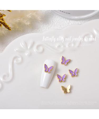 FEIlei 5Piece Colorful Metal Butterfly Nail Decoration Butterfly Charm for DIY Manicure - Buy Online on GoSupps.com