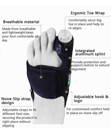 Adjustable Bunion Corrector - Orthopedic Hallux Valgus Device for Foot Comfort (Black M Code) - Buy Online on GoSupps.com
