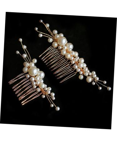 FRCOLOR Set of 3 Pearls Hair Comb Wedding Comb Made of Crystal Elegant Hair Comb Pearl Hair Comb Pearl Wedding Comb Headpiece Made of Pearls Hair Comb for Women Accessories Handmade Bride - Buy Online on GoSupps.com