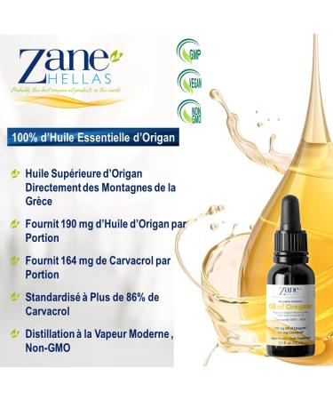 Zane Hellas 100% Undiluted Oregano Oil.86% Min Carvacrol.164mg of carvacrol per serving.Probably the best oregano oil in the world.15ml-0.5oz - Buy Online on GoSupps.com
