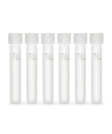 85mm Glass Test Tubes with Leak-Proof Screw Caps and 5 ml Marking, Set of 6, Ideal for Aquarium Water Tests, by Tililly Concepts