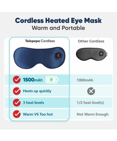 Heated Eye Mask for Dry Eyes - Cordless Warm Compress for Blepharitis & Styes | 1500mAh Battery Washable Cover | Perfect Gift (Blue - Buy Online on GoSupps.com
