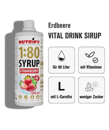 Buy Nutrify Vital Fitness Drink 1L - Sugar-Free Strawberry Beverage Concentrate with Vitamins & L-Carnitine | Makes 80 Liters of Sports Drink - Buy Online on GoSupps.com