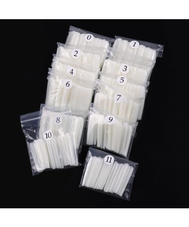 SCASTOE 504Pcs Full Cover Square Press on Nails - Long French False Nail Tips in 12 Sizes for Acrylic & Coffin Styles - Buy Online on GoSupps.com