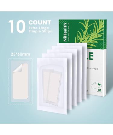 Buy NiHealth Large Tea Tree Oil Acne Pimple Patch - Hydrocolloid Blemish Cover | 25mm & 60mm (10 Counts) | Fast International Shipping - Buy Online on GoSupps.com