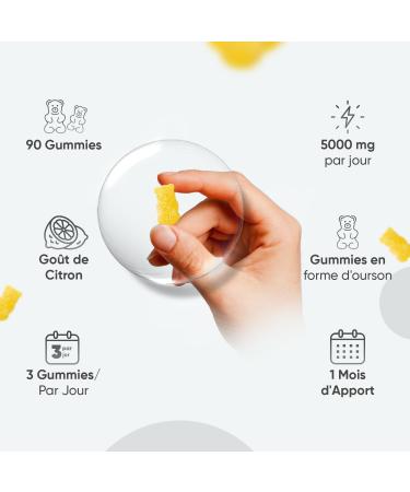Creatine Gummies 5000mg Vegan sans Sucre - selon l'EFSA la cr atine augmente les performances physiques lors d'exercices successifs de courte dur e et de haute intensit - Saveur Citron - Buy Online on GoSupps.com