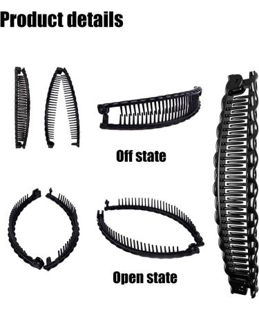 3pcs Banana Hair Clip Set - Vintage Female Hair Accessories in White, Black, Brown | Banana Barrettes for Girls with Thick Hair - Beauty Fashion Comb Tool - Buy Online on GoSupps.com