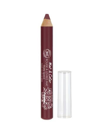 So'Bio tic L A NATURE SO BiO tic | Certified Organic Jumbo Matte Lipstick Matte & Color | Iridescent Lychee | Ultra-Covering Matte Finish | 2-in-1: Pencil & Lipstick | Organic Jojoba Oil | Vegan | Made in