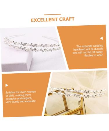 HONMEET Bride Wedding Headband Bridal Hair Accessories Headbands with Pearls Pearl Headbands for Women Silver Headband Bride Headband Headpiece for Bride Hair Ribbons Miss Abs Double Layer - Buy Online on GoSupps.com