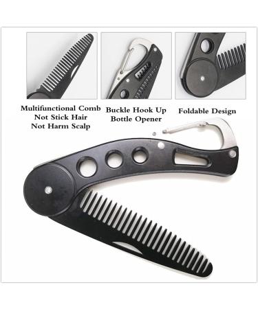 Stainless Steel Folding Beard Comb for Men - Anti-Static Pocket Comb for Beard and Mustache Styling - Buy Online on GoSupps.com