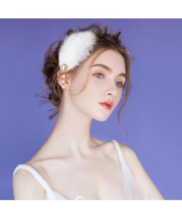 MWoot 3 Piece White Feather Hair Clip Set | Elegant Fascinators & Head Jewelry for Women & Girls | Perfect for Cocktail & Tea Parties - Buy Online on GoSupps.com