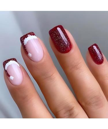 Glitter Nail Polish Wine Red Glitter Nail Varnish Long Lasting Chip Resistant & Quick Drying Nail Polish Gel for Women Girls Christmas DIY Nail Art at Home 10ML (Wine Red Glitter) - Buy Online on GoSupps.com