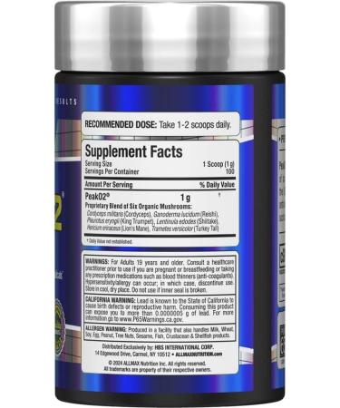 ALLMAX Essentials PEAK02 - Immune System Support Antioxidants Vegetarian & Gluten Free - 100g 100 Servings - Shop Internationally - Buy Online on GoSupps.com