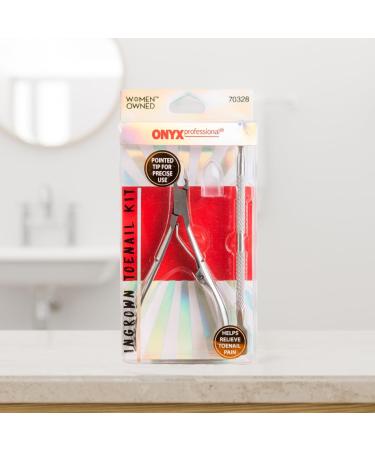 Onyx Professional Ingrown Toenail Kit - Durable Stainless Steel Toenail Clippers & Cuticle Pusher | Easy At-Home Pedicure Tools for Ingrown Toenail Removal - Buy Online on GoSupps.com