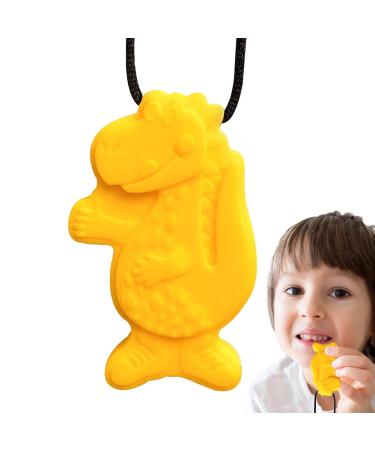 Wandable Necklace - Creative Silicone Dinosaur Bite Chain | Sensory Oral Chewing Toy for Kids - Youding Yellow - Buy Online on GoSupps.com