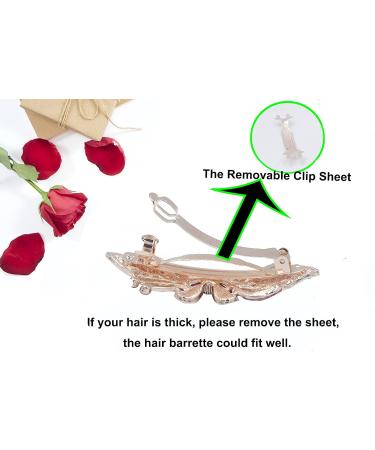 Barrettes for Women Flowers Rhinestones Crystal Hair Clips Metal Snap Hair Clips Thin Thick Hair Holder Hair Clips for Women Girls Hair Styling Accessories ( 1 pack) (Champagne) - Buy Online on GoSupps.com