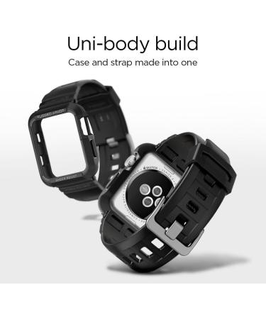 Spigen Rugged Armor Pro Designed for Apple Watch Band with Case for 38mm Series 3/2/1/Original (2015) - Black - Buy Online on GoSupps.com