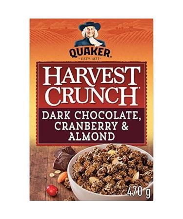 Quaker Harvest Crunch Dark Chocolate Cranberry & Almond Granola Cereal 470 g Dark Chocolate Cranberry & Almond 470 g (Pack of 1)