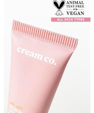 cream co. 50+ SPF Broad Spectrum Color Corrector Sunscreen for Sensitive Skin Dry & All Skin Types Sunscreen Moisturiser Face Sun Cream spf 50 Protect from UVA-UVB Rays Easily Absorbed Vegan 50ml 50+ SPF Corrector Sunscreen - Buy Online on GoSupps.com