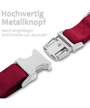 Asvin XL Big Red Velvety Dog Collar - Soft Comfortable & Removable Dog Flying - Perfect for Weddings Birthdays & Parties | Multi-Color Options - Buy Online on GoSupps.com