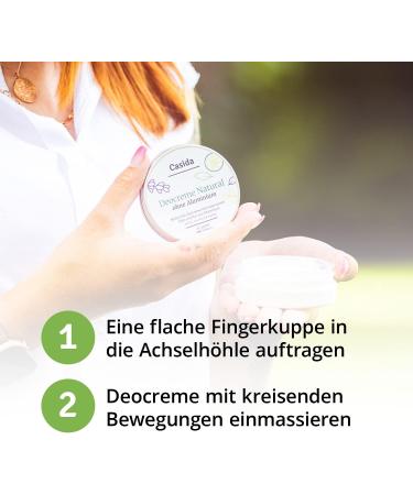  Casida Casida Natural deodorant cream without aluminium - solid deodorant with pure natural oils - effective protection against perspiration odors - pharmacy quality - 50 ml - Buy Online on GoSupps.com