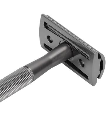 Professional Reusable Security Razor for Men Eco-Friendly Double-Edged Blade Kit with Stand | Portable Zinc Alloy Metal Brass (Black) - Buy Online on GoSupps.com