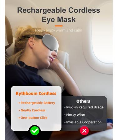 Silk Cordless Heated Eye Mask - Electric Warm Compress for Dry Eyes Stye Relief & Eye Strain | Travel-Friendly Blackout Eye Mask for Men & Women (Silk-Silver - Buy Online on GoSupps.com