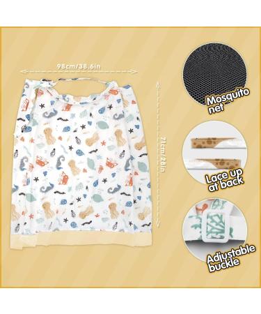 Boerni Large Nursing Cover - Full Privacy & Protection for Breastfeeding (White Ocean) - Buy Online on GoSupps.com