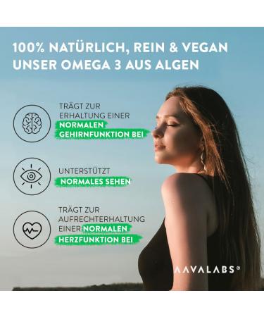 Omega 3 Vegan Capsules 1500mg | 90 Algae Oil Capsules | 300 EPA & 600 DHA | Boost Brain & Visual Power - Buy Online on GoSupps.com