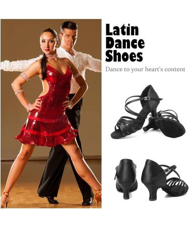 HIPPOSEUS Women's Latin Dance Shoes - Professional Ballroom Salsa Practice Shoes - Model DBCG802 - 2inch Heel - Black - Buy Online on GoSupps.com