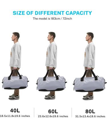 Gonex 60L 80L Extra Large Waterproof Duffle Travel Dry Duffel Bag Heavy Duty Bag with Durable Straps & Handles for Kayaking Paddleboarding Boating Rafting Fishing Gray 80L - Buy Online on GoSupps.com