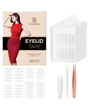 SILKDERMIS Eyelid Tape 400 Count Eyelid Lifter Strips Glue-Free Invisible Double Eyelid Sticker Premium Quality Double Eyelid Tape for Hooded Eyes Invisible for Droopy Lids Eyelid Tape Stickers Clear