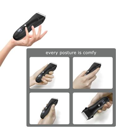 Men's Electric Body Hair Trimmer & Beard Shaver - USB Rechargeable, Waterproof Groomer with LED Display - Buy Online on GoSupps.com