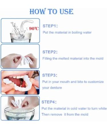 Dentures Teeth Temporary Braces Set with Holder - Imitation Fake Teeth for Whitening Upper & Lower Teeth - Buy Online on GoSupps.com