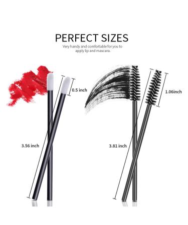 Teenitor Disposable Lip & Mascara Wands 200pcs - Lipgloss & Mascara Applicators for Makeup Testing - Eyelash & Lip Brush Set - Buy Online on GoSupps.com