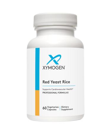 XYMOGEN Red Yeast Rice - Non-GMO Red Yeast Rice Supplement to Help Maintain Already Healthy Blood Lipid + Cholesterol Levels - Cardiovascular Support - Tested Citrinin-Free (60 Capsules) 60 Count (Pack of 1)