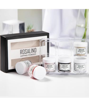 Roseflower Dipping Powder Nails Kit - 6 Nude Colors Base & Top Coat - DIY Manicure Starter Set for Home Use - Buy Online on GoSupps.com