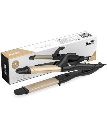 2 in 1 Professional Hair Iron - Adjustable Temp Curler & Straightener 275-425 Ionic Ceramic Flat Iron Dual Voltage for Effortless Styling - Buy Online on GoSupps.com