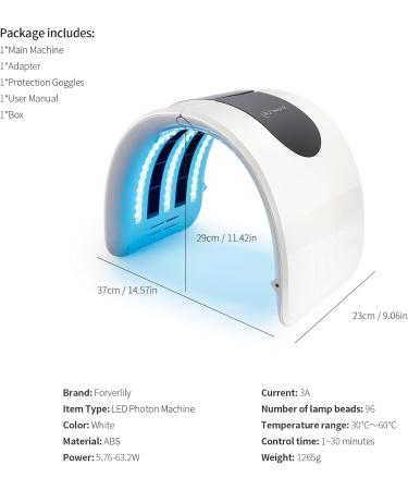 LIARTY 7 Color LED Face Light Therapy Mask PDT Portable Photon Therapy Mask Skin Rejuvenation LED Mask Skin Tightening Facial Mask for Blackhead Spot Redness Wrinkle Anti-Aging 7 Color Led Light Therapy - Buy Online on GoSupps.com